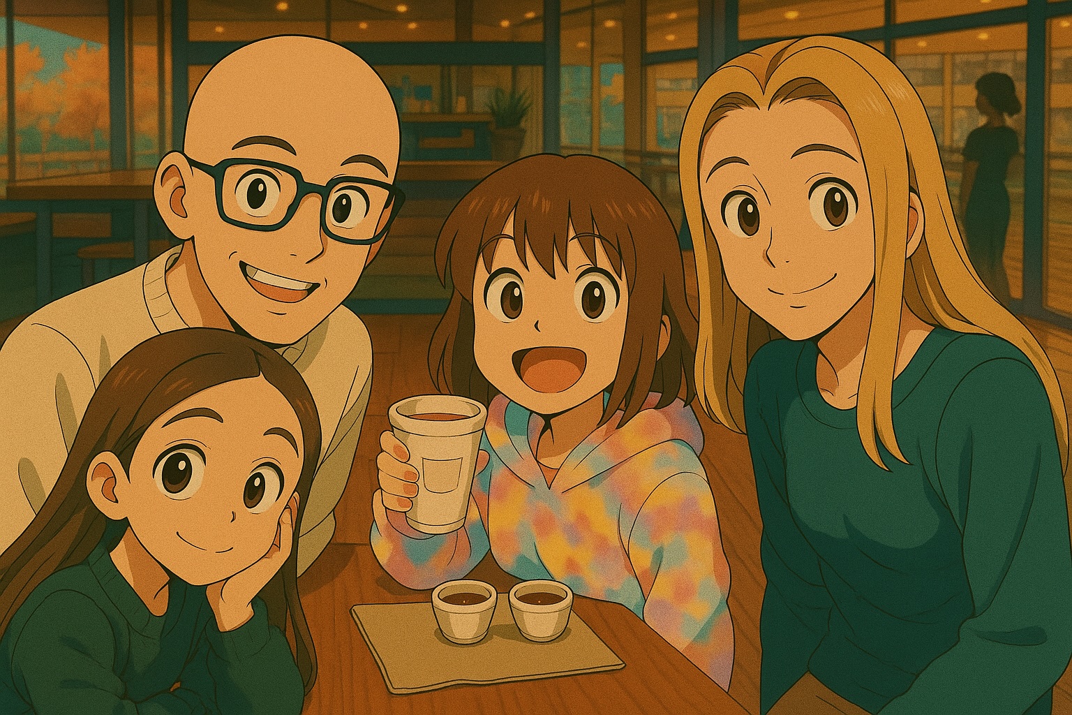 Balcells family as anime characters